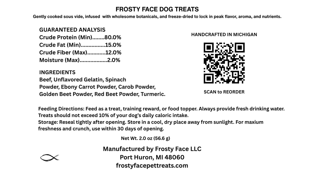 Freeze-Dried Beef Dog Treats Naturally Colored 2.0 oz (56.6 g)
